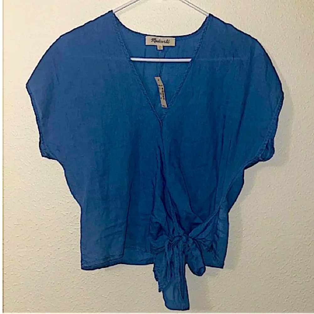 nwt! madewell chartreuse blouse - small